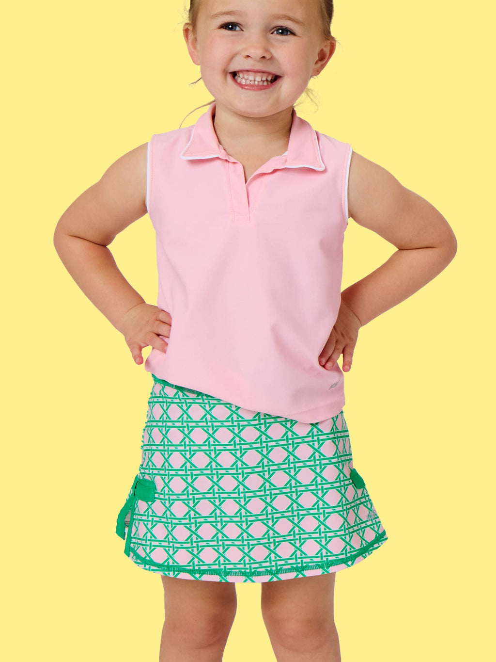 Girls Pink Coastal Cane Active Bow skort