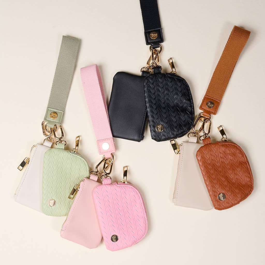 Dynamic Duo Pouch Luxe Wristlet–Brown