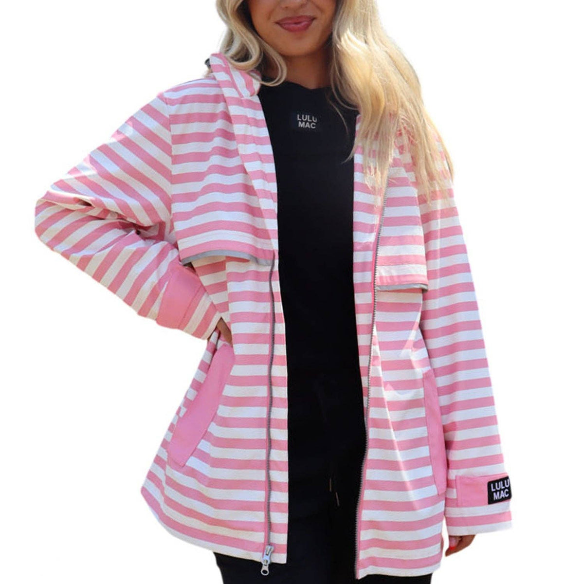 Lulu Mac Raincoat Darby Pink/White