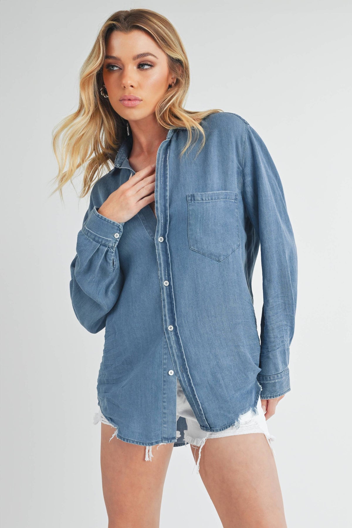 8302DK Ottavia Top: Denim / Contemporary / M