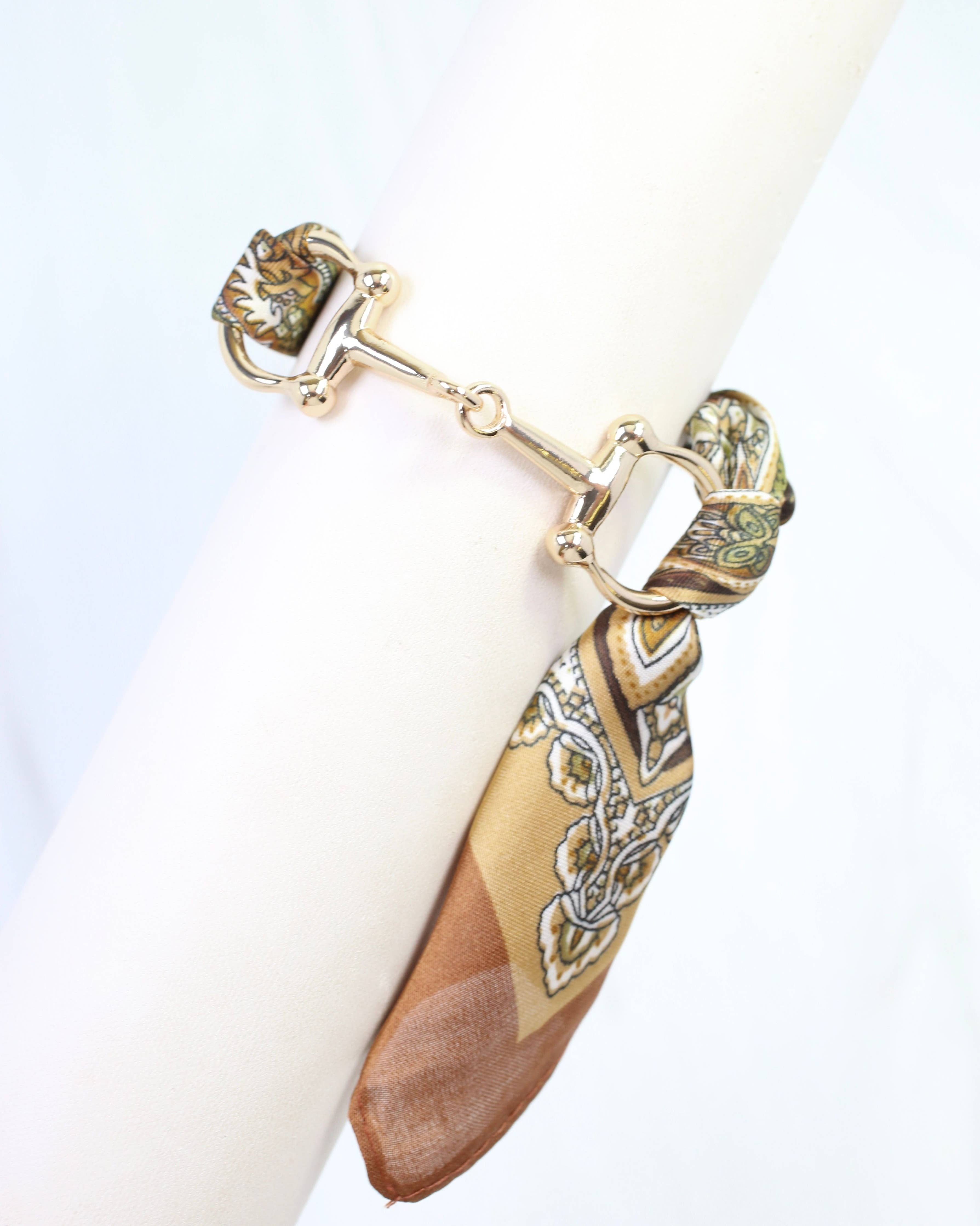 Lana Horsebit Scarf Bracelet Brown