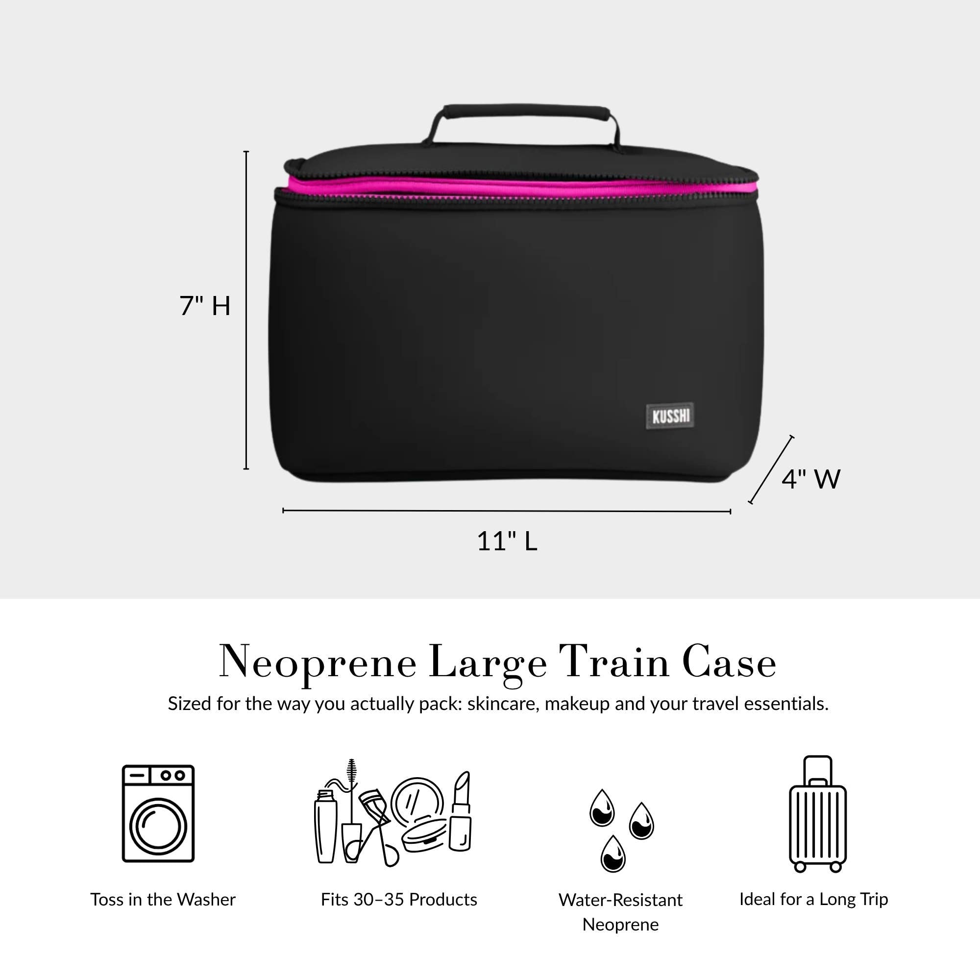 Neoprene Large Train Case Mauve/Stone