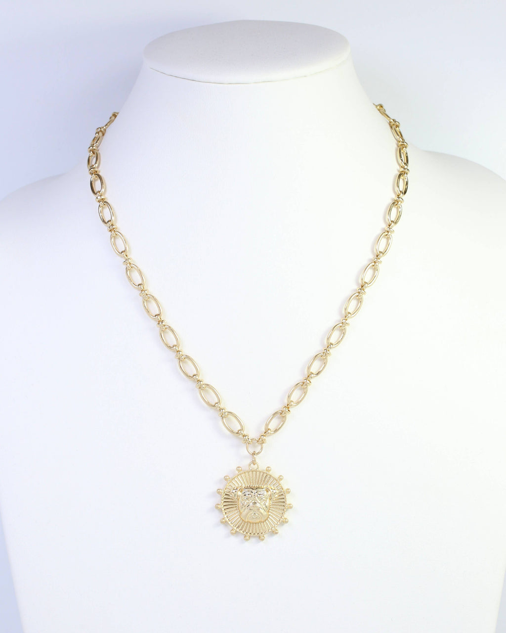 Carmen Coin Necklace Dog Worn Gold