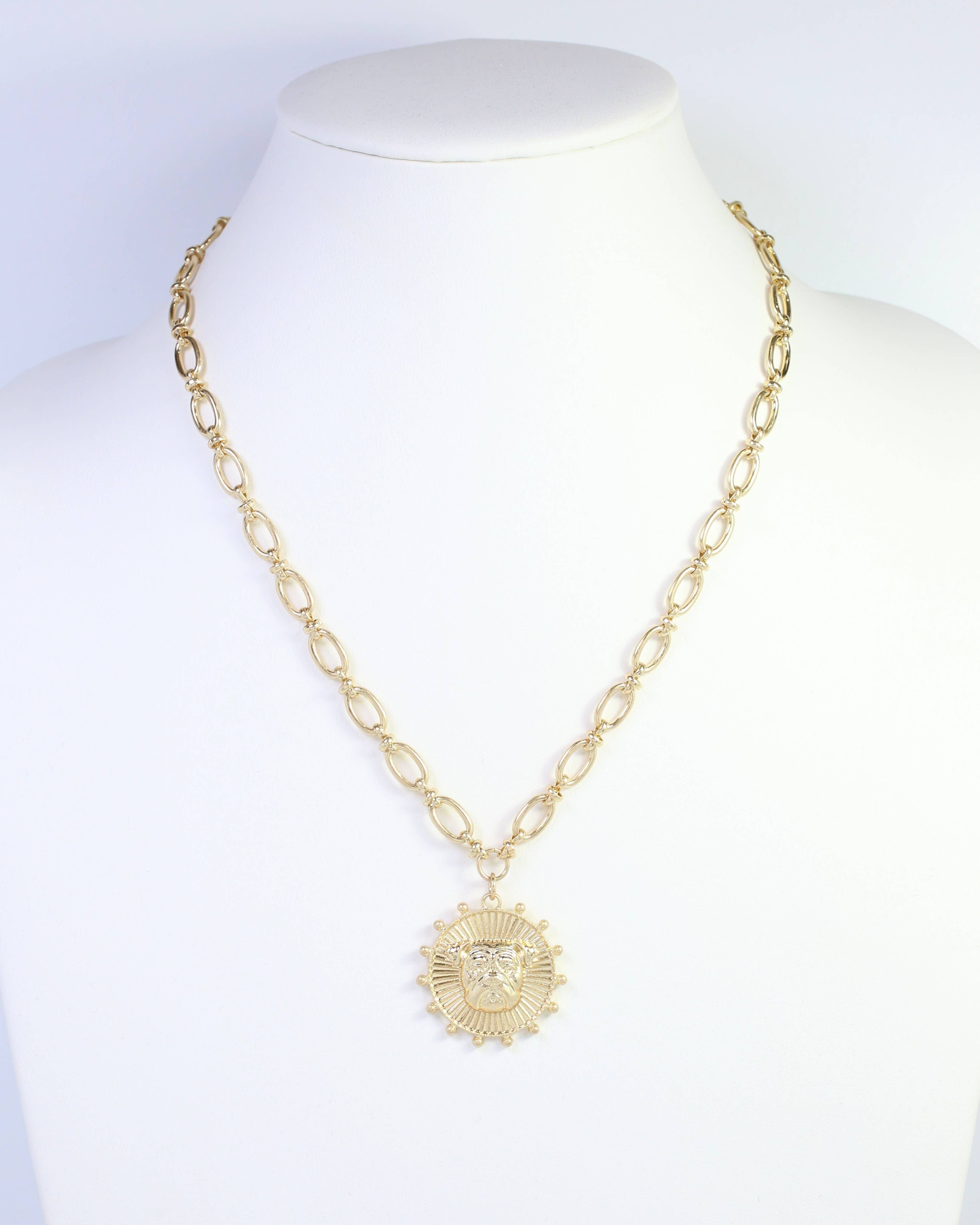 Carmen Coin Necklace Dog Worn Gold