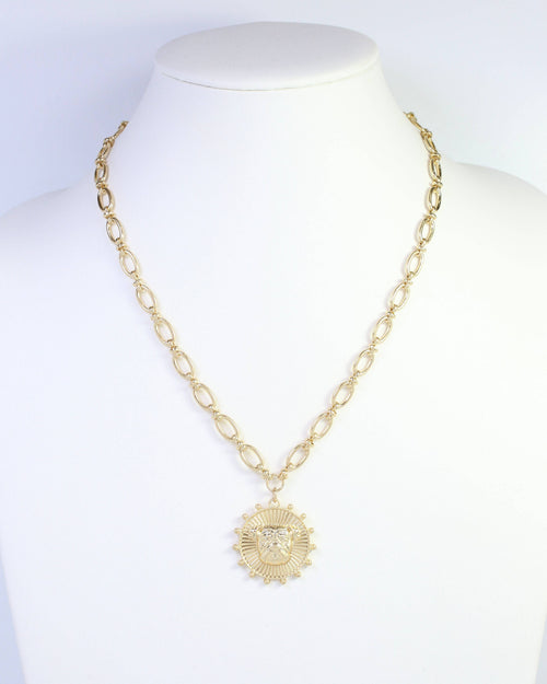 Carmen Coin Necklace Dog Worn Gold