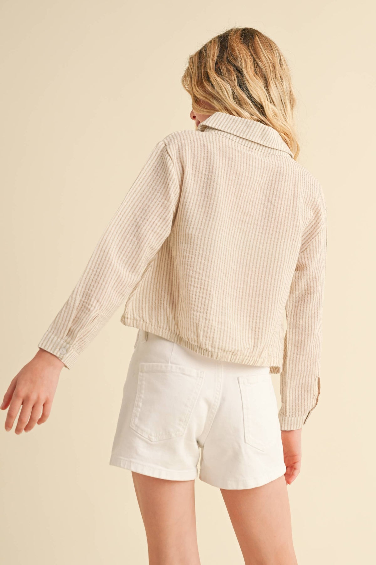 GIRLS  BUTTON DOWN STRIPED SHIRT