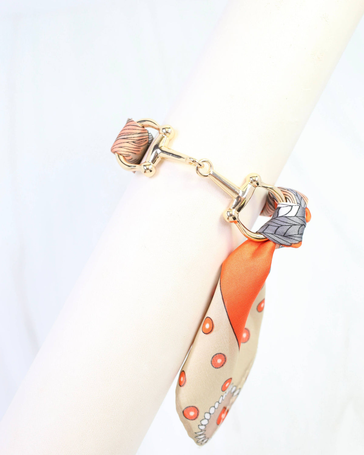 Lana Horsebit Scarf Bracelet ORANGE MULTI: Default