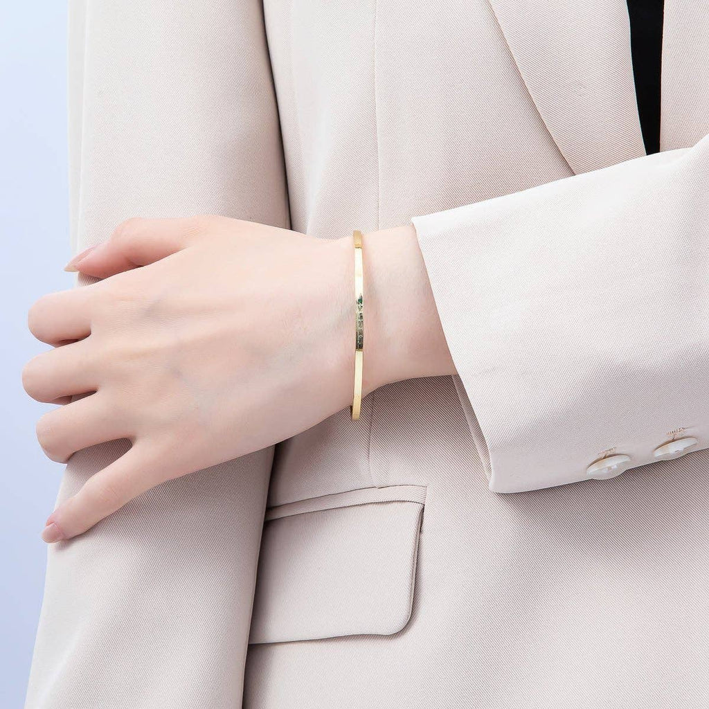 16K Gold Filled Minimalist Thin Half Cuff Bracelet Finding for Bangle Supply| WA-04451