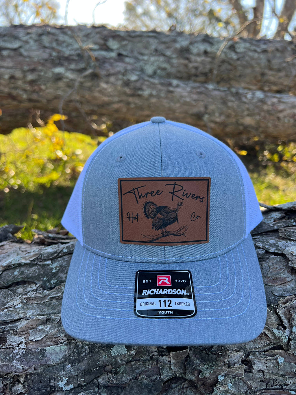 YOUTH - Gobbler on the Roost - Richardson 112 Trucker 6 panel: Heather Gray/White