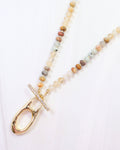 Rives Stone and Crystal Pendant Necklace Natural: Default