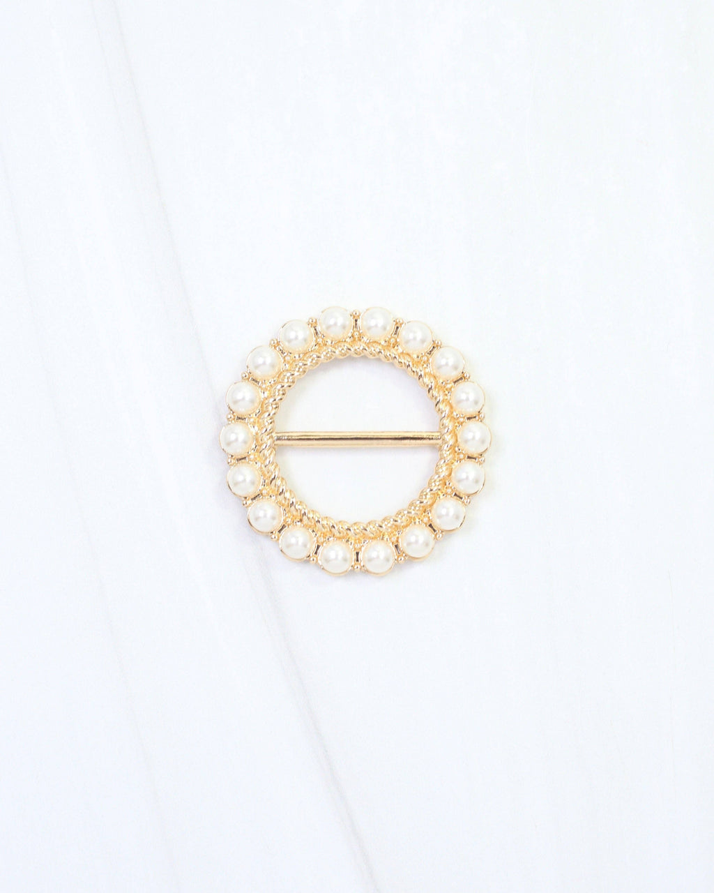 Rubi Pearl Lined Circle Scarf Slide Gold: Default