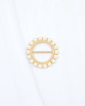Rubi Pearl Lined Circle Scarf Slide Gold: Default