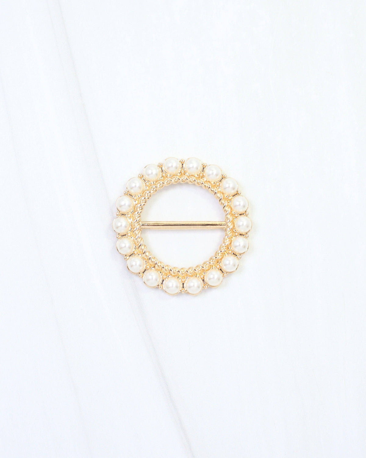 Rubi Pearl Lined Circle Scarf Slide Gold: Default