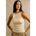 Ribbed Tank Top with Lace Trim